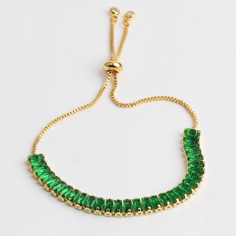 Fashion Geometric Copper Bracelets Ear Studs Necklace Plating Zircon Copper Necklaces