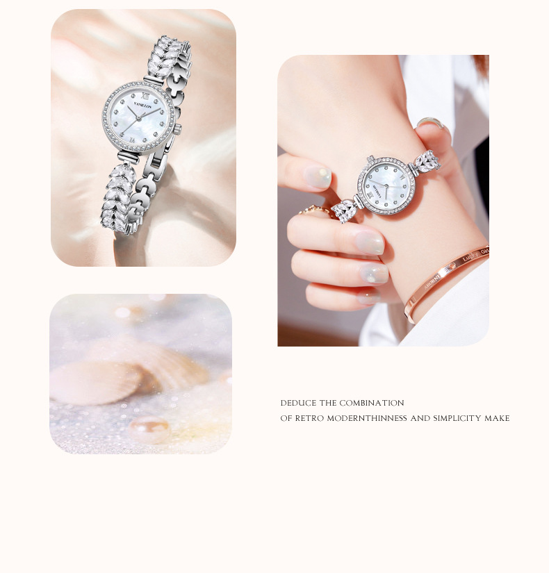 Simple Style Shiny Solid Color Jewelry Buckle Quartz Women's Watches display picture 1