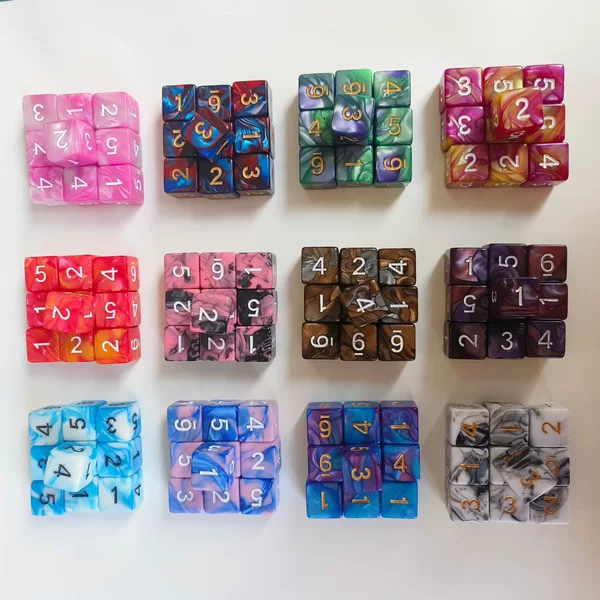 16mm right angle two-color digital dice color acrylic D6 table game sieve 1-6 digital dice