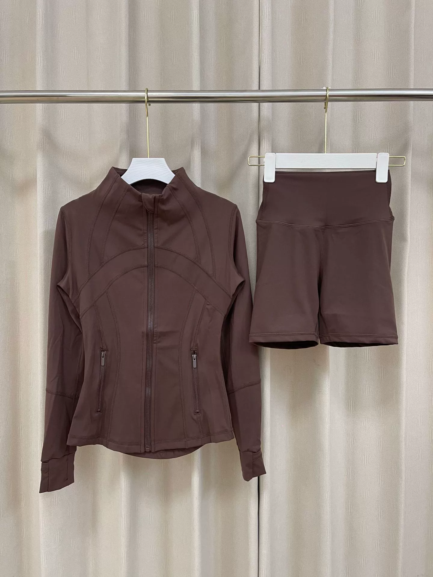 women's yoga jacket and biker shorts set 12