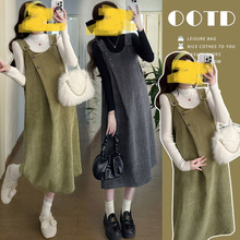 孕妇春装连衣裙2025新款秋冬时尚套装高级感夏季穿搭背带裙两件套