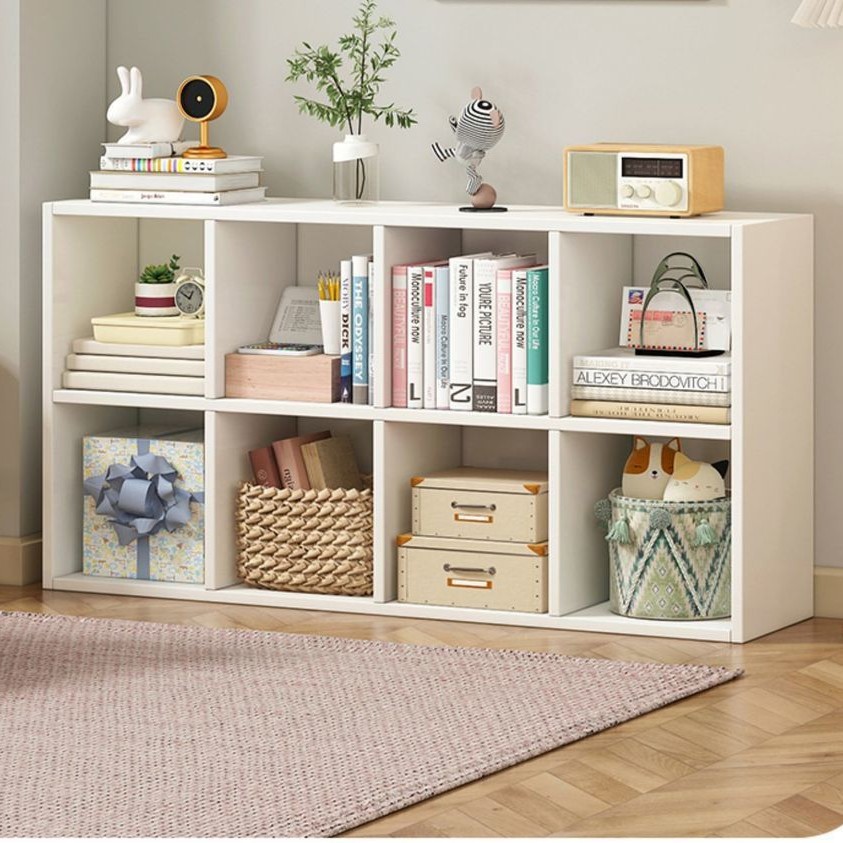 Bookcase Floor-Standing Storage Cabinet Storage Cabinet Household Multi-Layer Grids Bookshelf Living Room Storage Rack Small Dormitory for Books