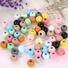 diy jewelry accessories new style 20mm colorful small wood beads and wood beads large hole wood beads wholesale