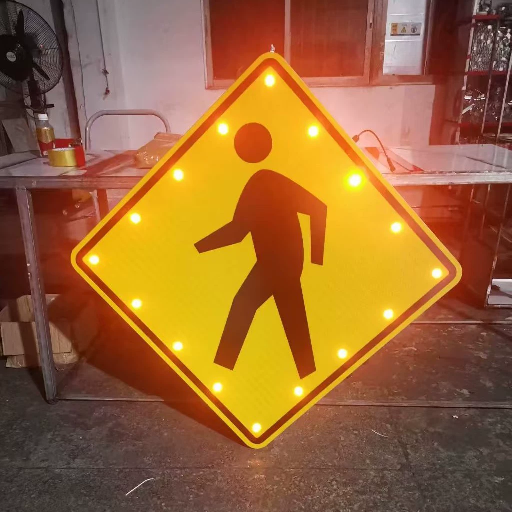 Солнечный пешеходный знак светодиодный одиночный логотип для экспорта внешней торговли зебра самосветляющийся светодиодный знак