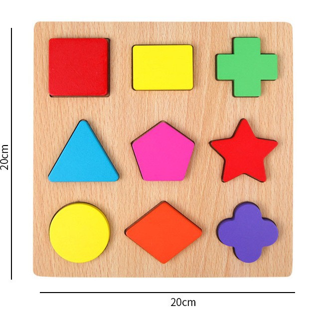 Montessori forma cognitiva tablero de los niños de educación temprana geométrica cognitiva de tres puntos uno-dos forma a juego preescolar educación juguetes con incrustaciones