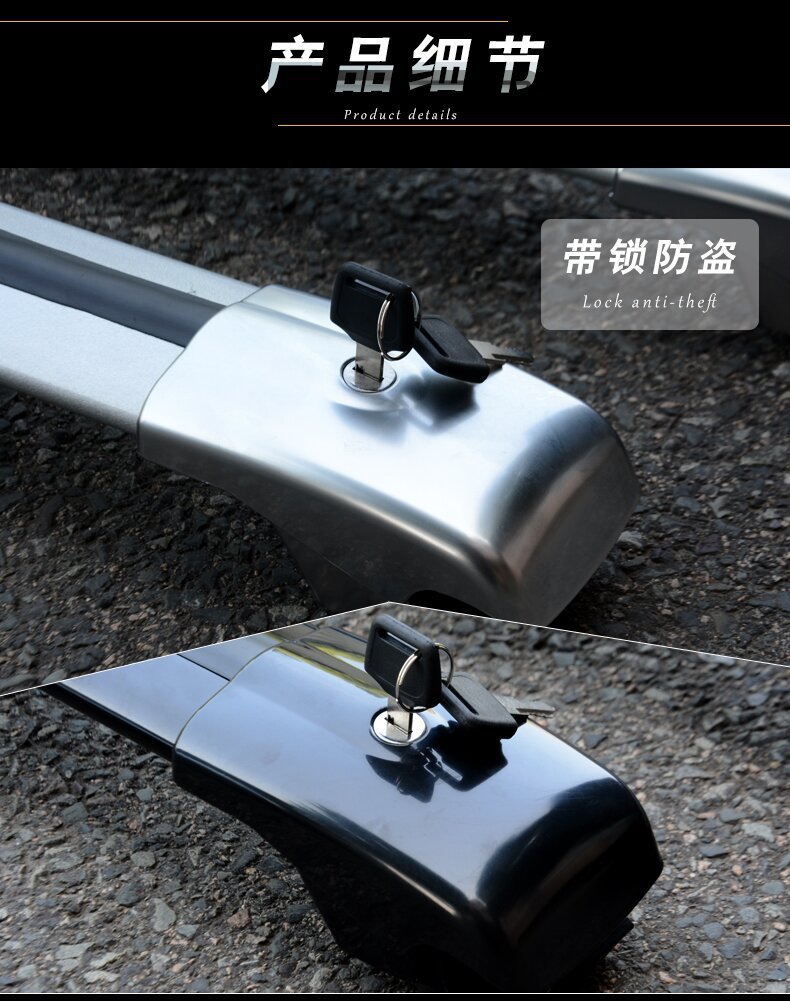 Factory Direct Sales Gm Split Luggage Rack Aluminum Alloy Travel Crossbar Roof Rack Load-Bearing Strong Crossbar Rack