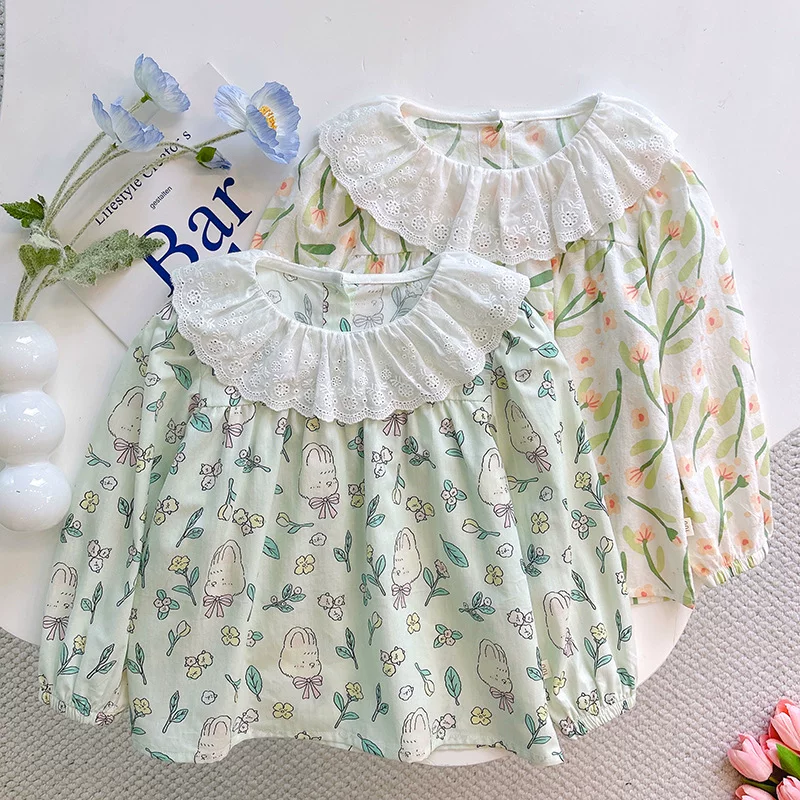 Детская весенняя кофта с длинным рукавом, кукла, рубашка для девочки, корейский стиль, западный стиль