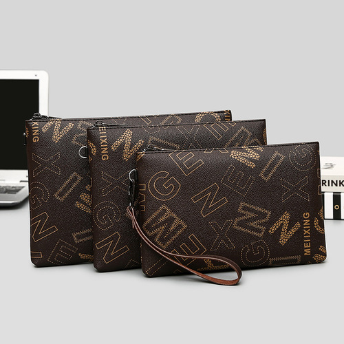 Hand-held new trendy large-capacity casual business envelope bag soft leather hand-grabbing bag, men's handbag small bag
