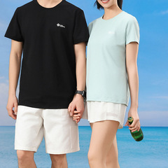 2025 新しい男性と女性のソロナ半袖夏日焼け止め t 通気性速乾性ラウンドネックハーフ