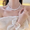 Quality minimalistic chain for key bag  from pearl, brand necklace, french style, Chanel style, 2023