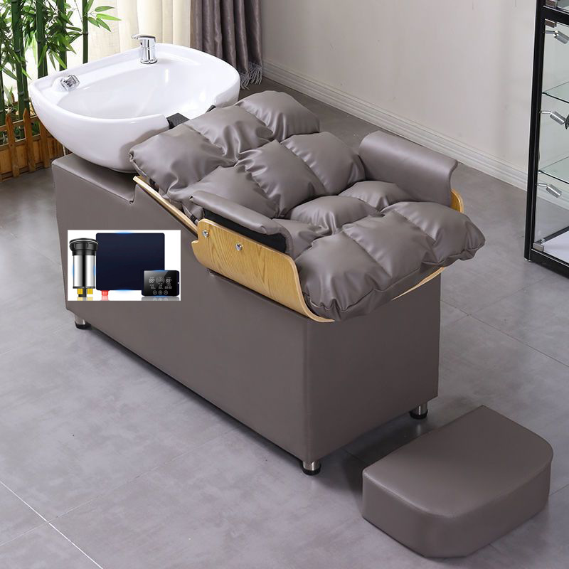 Cama de champú de celebridades de Internet, peluquería de alta gama, cama de champú semi-reclinada, peluquería, peluquería, cama de champú de lavado de cerámica especial