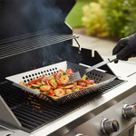 跨境热销方形烧烤漏盘烤盘 BBQ户外烧烤工具 不锈钢蔬菜烧烤篮