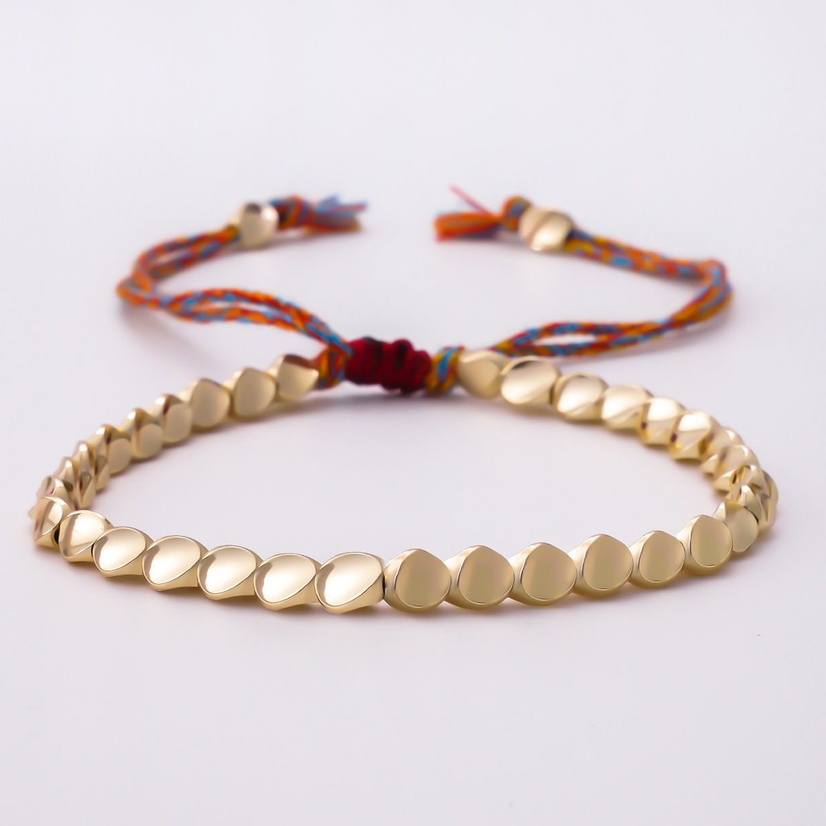 Cross-Border Bohemian Style Copper Irregular Beaded Bracelet Retro Minimalist Style Hand-Woven Colorful Rope Bracelet