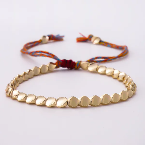 Cross-Border Bohemian Style Copper Irregular Beaded Bracelet Retro Minimalist Style Hand-Woven Colorful Rope Bracelet