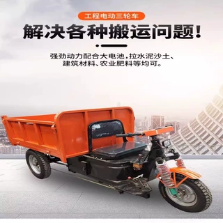 厂家直销可定制U型斗电动三轮车自卸活力柱搬运车大骑兵三开门