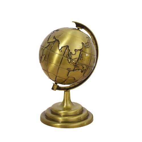 Retro alloy earth model ornaments, office study handicraft ornaments, photo props and decorative ornaments