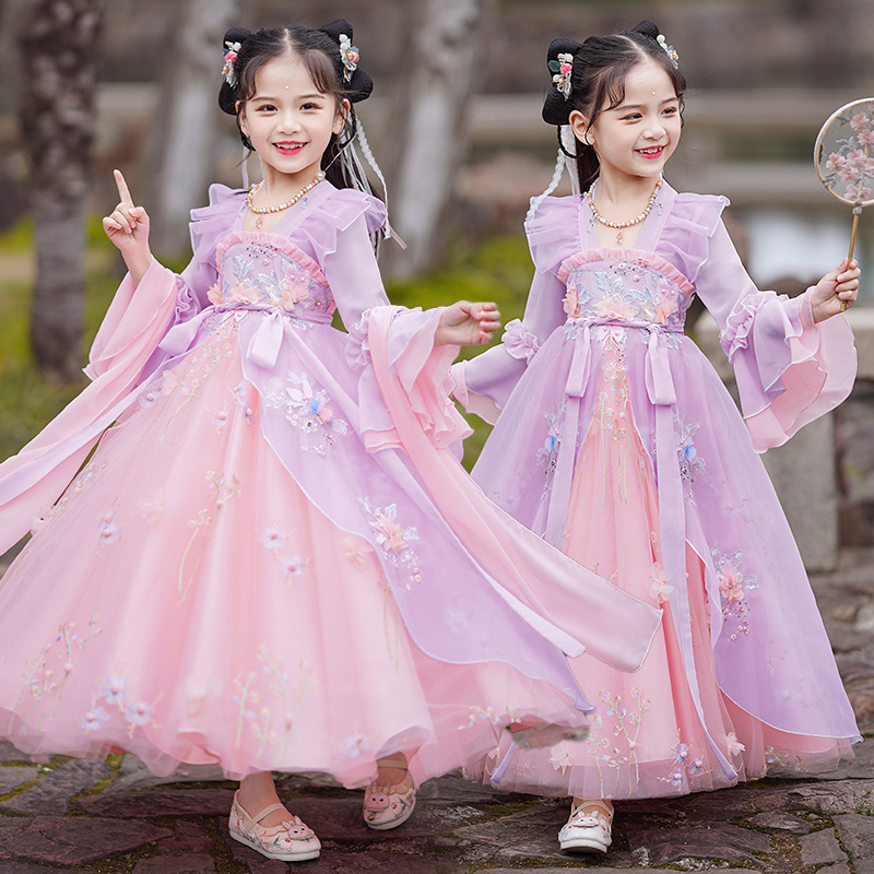 Girls' Hanfu Spring Children's Clothing New Chinese Style Dress 2026 Spring/Summer New Chinese Style Baby Girl Princess Dress