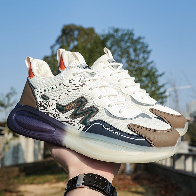 Zapatos de hombre, zapatos casuales de cuero, nuevos zapatos deportivos casuales antideslizantes y transpirables impermeables para hombre, suela suave, todo fósforo, carrera ligera