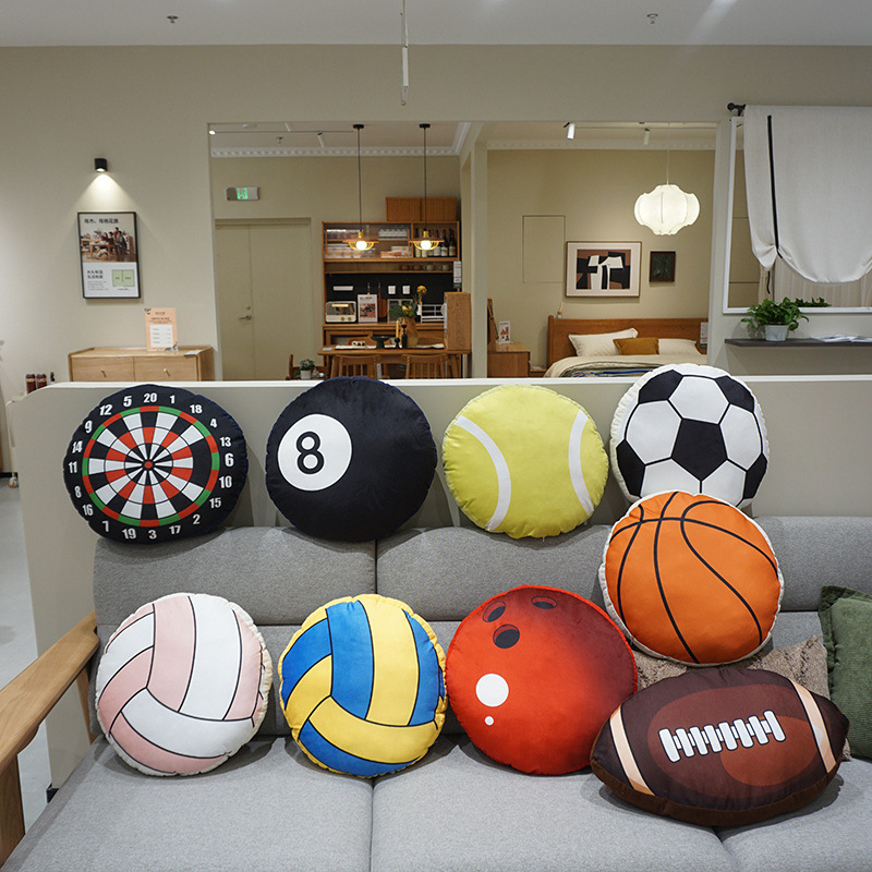 Simulación Baloncesto Rugby Voleibol Almohada Muñeca de trapo Juguete de peluche Cojín de sofá Accesorios de regalo para niños