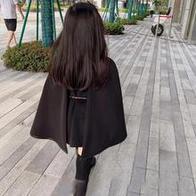 2025女童秋冬亲子装时髦洋气斗篷羊绒呢大衣加厚洋气赫本风外套潮