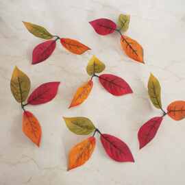 新款仿真人造玉兰叶柑橘叶秋色跨境货源万圣节丰收节装饰摆件枫叶