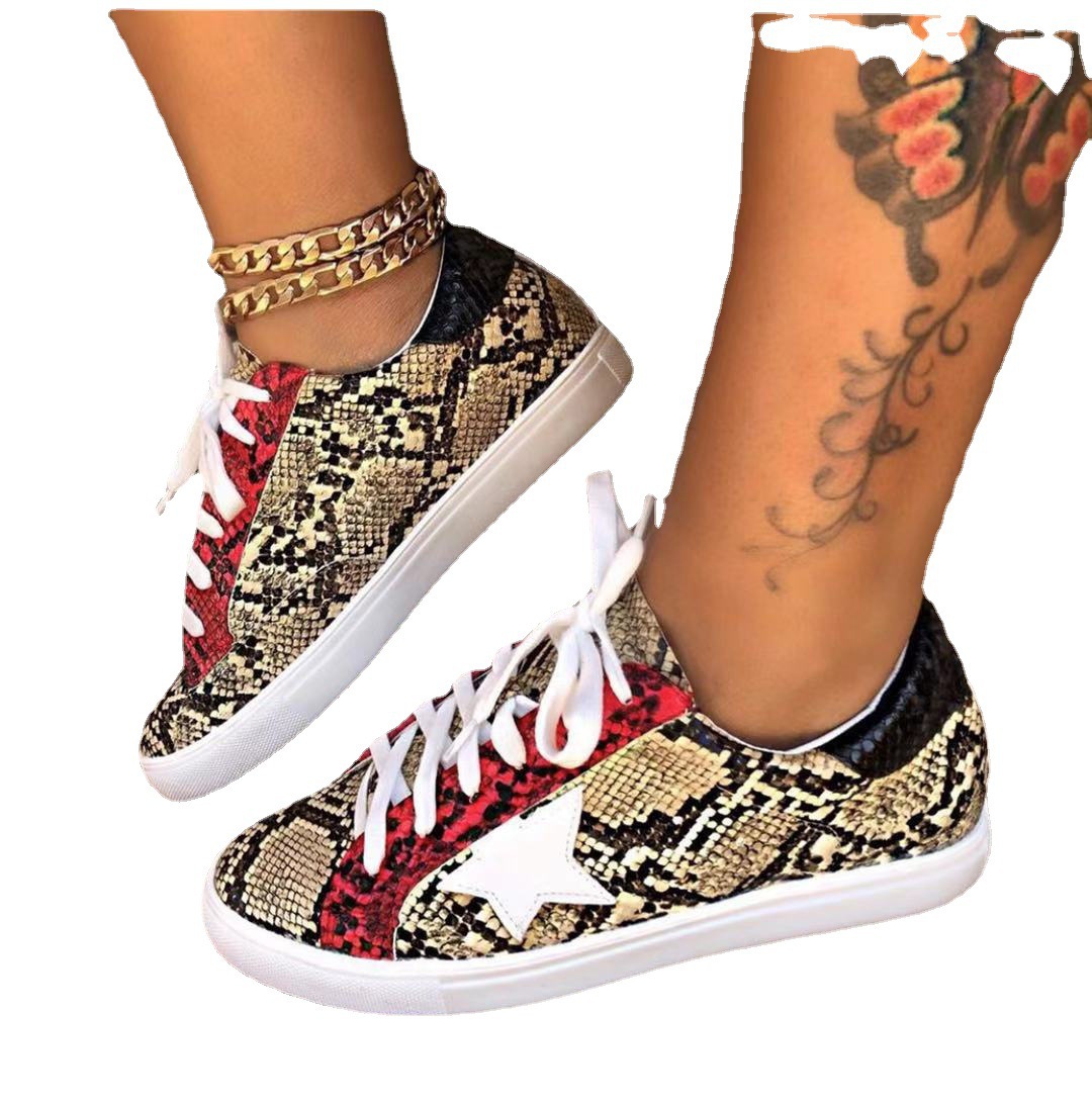 2021å¹´ç§å¬æ°æ¬¾æ¬§ç¾èçº¹PUå¥³éå¹³åºè¿å¨éæ¿éå°ç½é sneak 9086