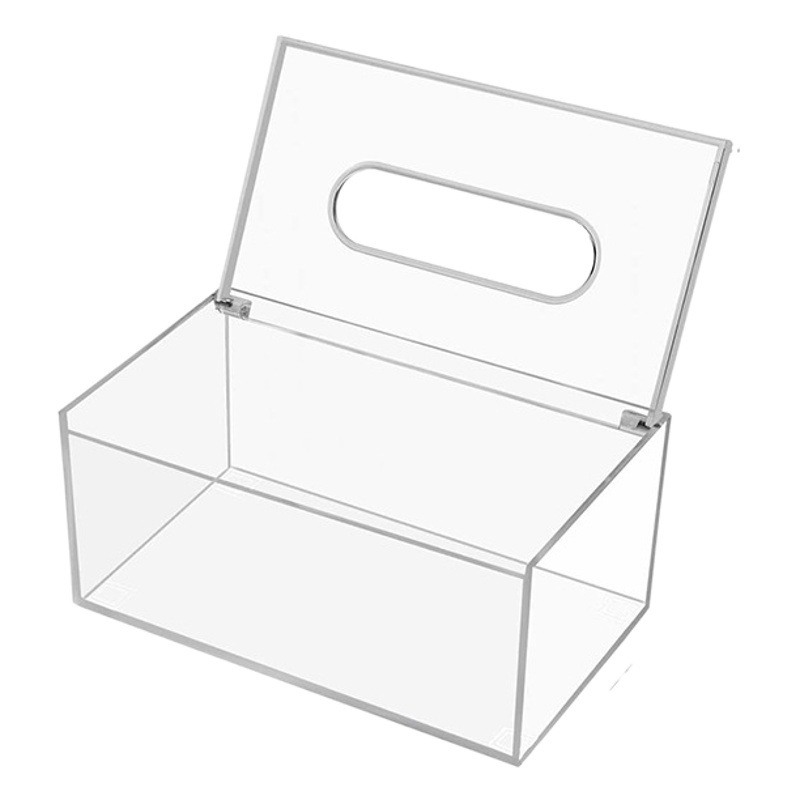 Foreign Trade Hot-Selling Acrylic Tissue Box, High-End Transparent Smooth Tissue Box, Car Household Items, Popular Paper Roll