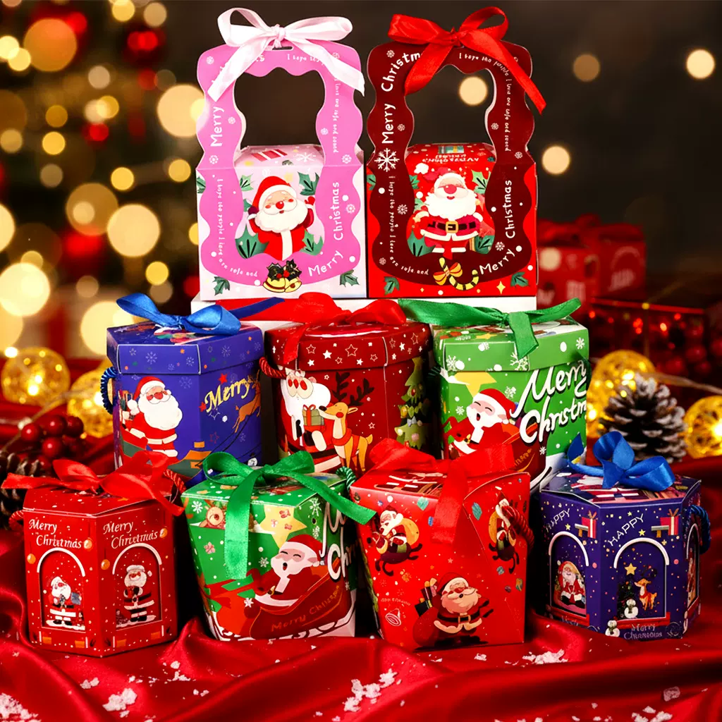 批发圣诞节苹果盒平安夜包装盒礼盒糖果包装盒卡通圣诞礼品盒盲盒