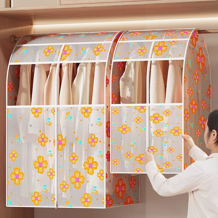 Пылезащитный чехол для гардероба, мешок для пыли для одежды, подвесной бытовой прозрачный полностью закрытый чехол для костюма, пуховик, подвесной мешок