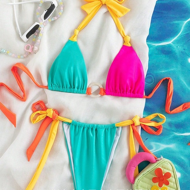 Comercio exterior europeo y americano trajes de baño nuevos Bikini bandera impresa damas trajes de baño separados bikini sexy fábrica directa