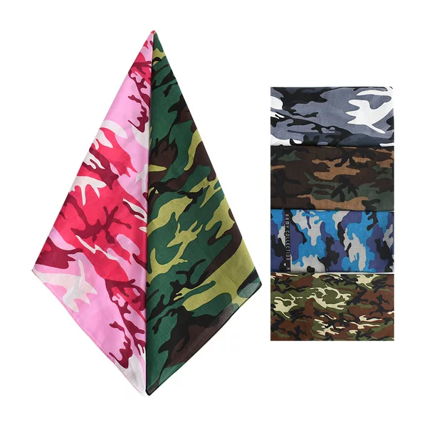 Korean version of cotton camouflage printed turban outdoor riding sports mountaineering dress sweat-absorbent sunscreen square spot wholesale