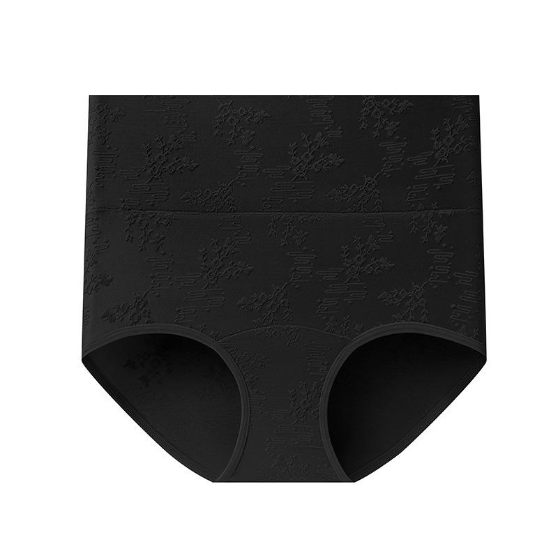 Ropa interior de estilo nacional, cintura alta, abdomen, entrepierna larga, talla grande, 200 kg, entrepierna de algodón puro, entrepierna antibacteriana de grado 10A, ropa interior jacquard para mujer