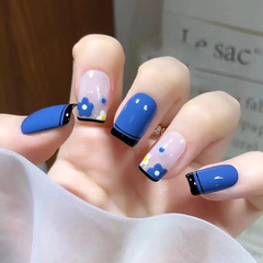 Wearable nail cute cool flower whitening girl nail sticker nail art fake nail strips bare strip finished product wholesale