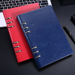 廠家批發A5鏤空筆記本活頁定製易拆分皮面記事本計劃本印刷LOGO