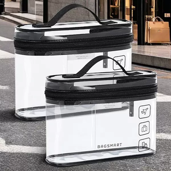 Transparent PVC Cosmetic Bag Travel Portable Multifunctional Wash Bag Waterproof Large Capacity Beach Sundries Storage Bag