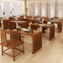 实木中式书法桌子中式古典国学桌家用仿古茶艺围棋桌会议桌大书桌