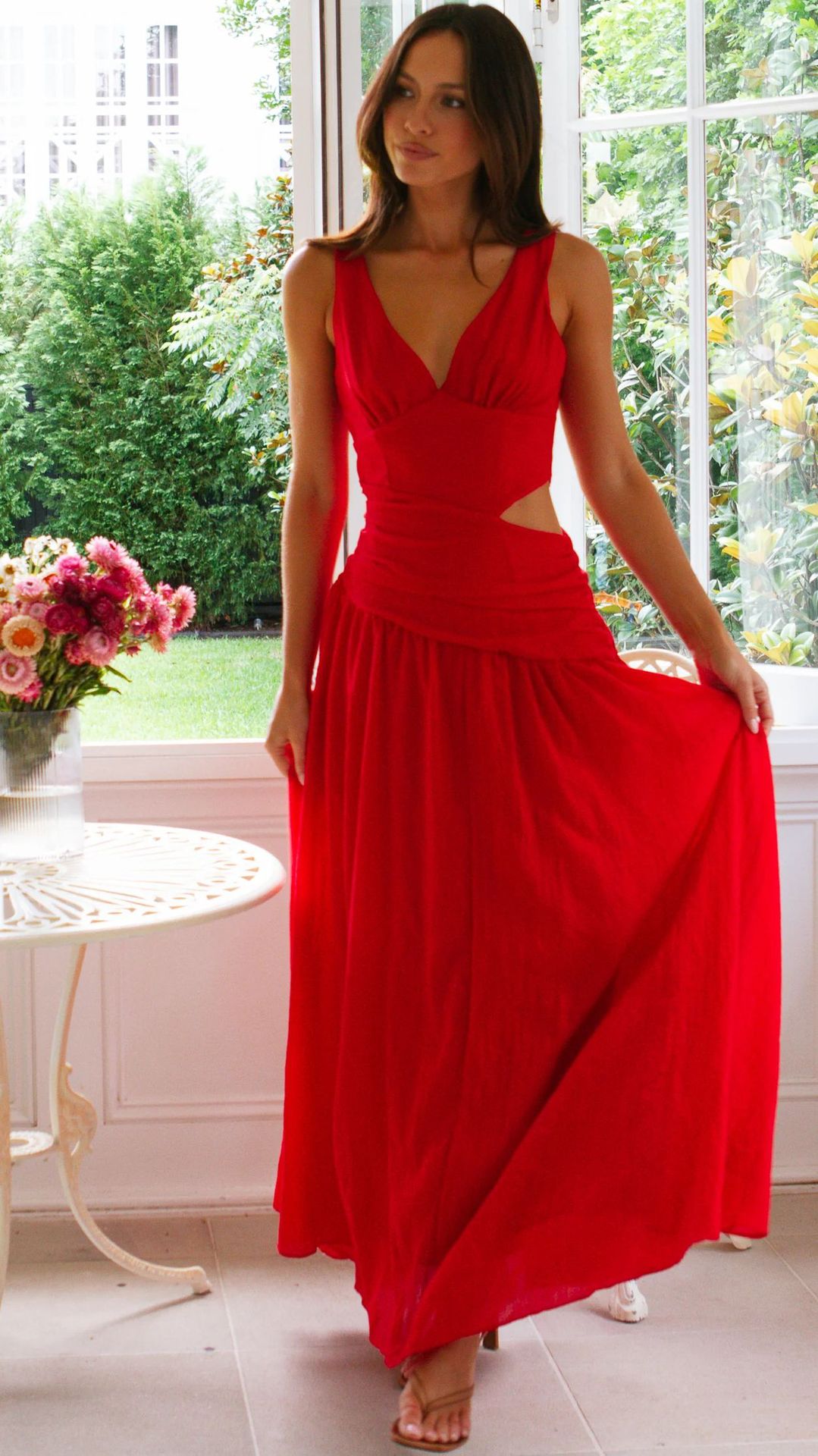 210g Weight Midi Dress Dress Length Type Sleeveless Sleeve Length Swing Dress Dresses Type Woven, Polyester Fabric Type Mid Waist Waist Line Holiday, Selfie Occasion V Neck Neckline Regular Fit Fit Type Solid Color Pattern Summer Season Women's Gender Casual, Elegant, Streetwear Style Wholesale Women's Casual Elegant Streetwear Solid Color Holiday Selfie V Neck Sleeveless Swing Dress 20