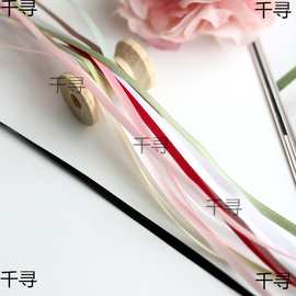3mm优质彩色双面缎带丝带绸带玫瑰花材料diy手工娃衣蕾丝花边辅料