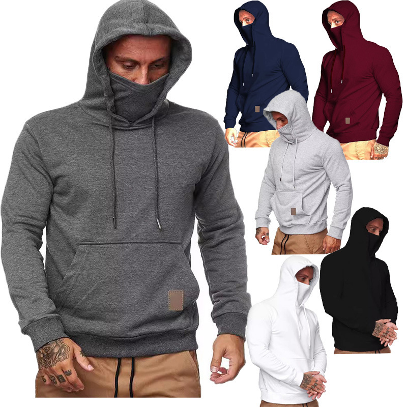 Wish Cross-Border Sportswear Men's Hooded Long-Sleeved Fleece Sweatshirt Call of Duty European and American Men's Mask Sweatshirt