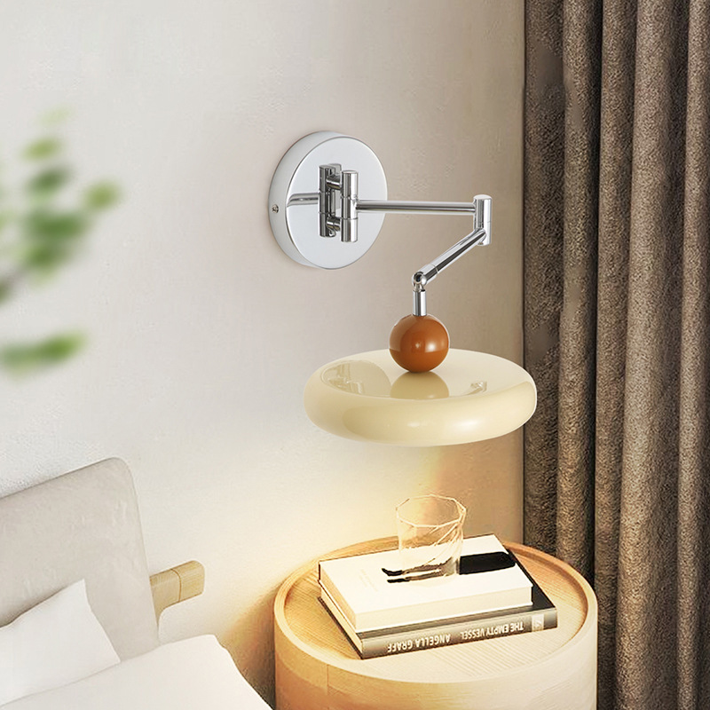 Lámpara colgante UFO de estilo francés para restaurante, lámpara de noche para dormitorio estilo crema, nuevo modelo 2026, lámpara de sala de estar de espectro completo con protección ocular.