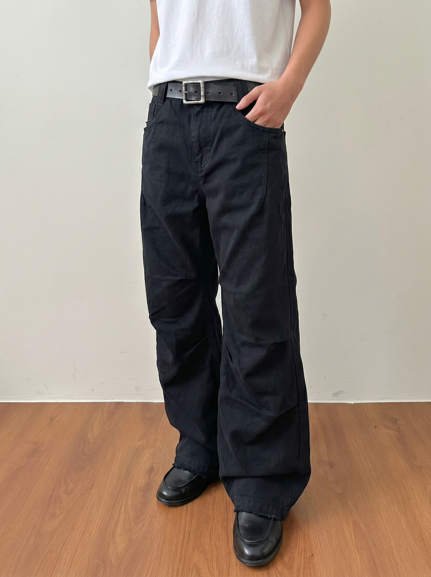 MADEEXTREME Washed Blue Straight-Leg Trousers