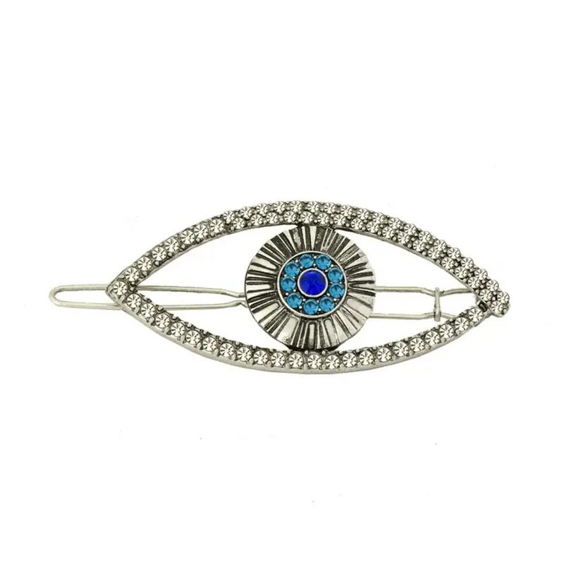 Women's Gender Plating, Inlay Design Retro Women's Devil's Eye Alloy Plating Inlay Rhinestones Hair Clip