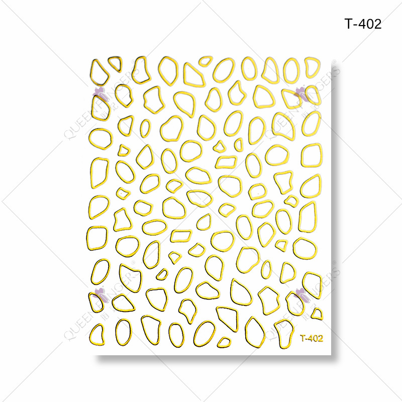 Dedo bowknot diamante bronceado DIY pasta de uñas gato línea geométrica buey Año Nuevo serie manicura pegatinas