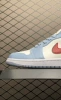 AJ low top white blue red