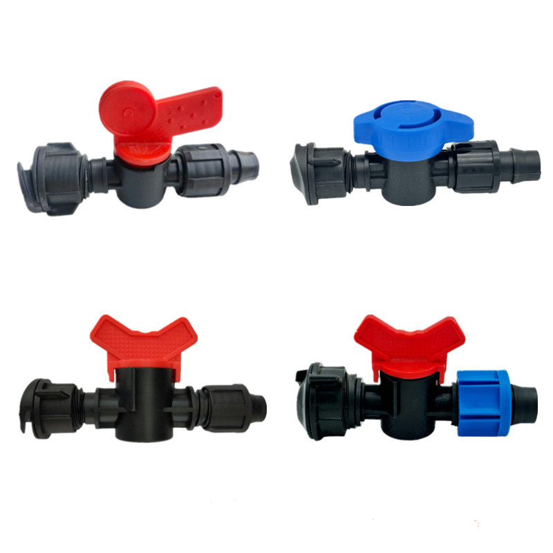 16 válvula de derivación de correa suave interruptor de válvula de riego por goteo jardín de invernadero conector de tubería de correa de agua agrícola riego de ahorro de agua