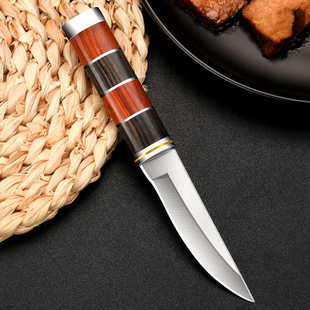 Mongolian Knife, Copper Handle Meat Knife, Fruit Knife, Outdoor Portable Sharp Knife, Meat Cutting Bamboo Knife, Meat-Eating Knife