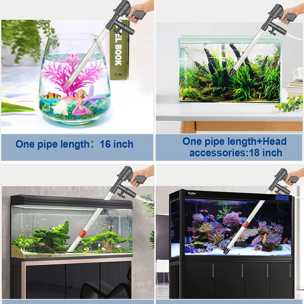 Cambiador de Agua y Limpiador de Arena, Neumático, Semiautomático