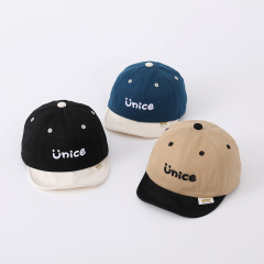 刺繡字母寶寶帽子拼色嬰幼兒遮陽帽小寶寶軟沿帽春秋款嬰兒鴨舌帽