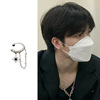 Klein blue ear clip no ear pierced earrings men's unique neutral wind ear bone lever Han Chao cool street wind earrings