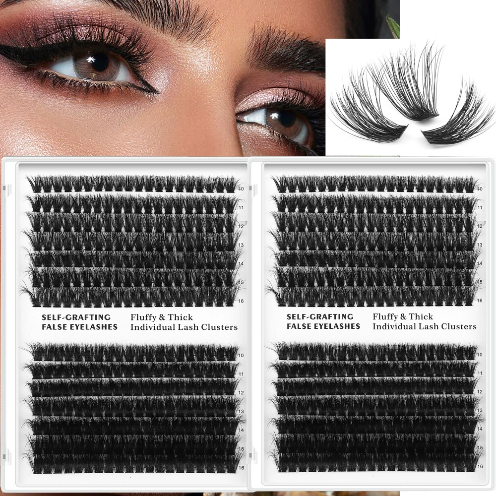 3D Individual False Eyelashes, European Style, Dense Clusters, Mixed 60+80